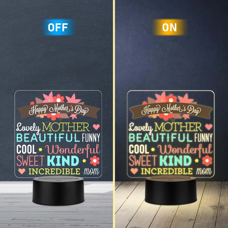 Heartfelt Inspirational Lamp for Mom – Warm White LED USB Light